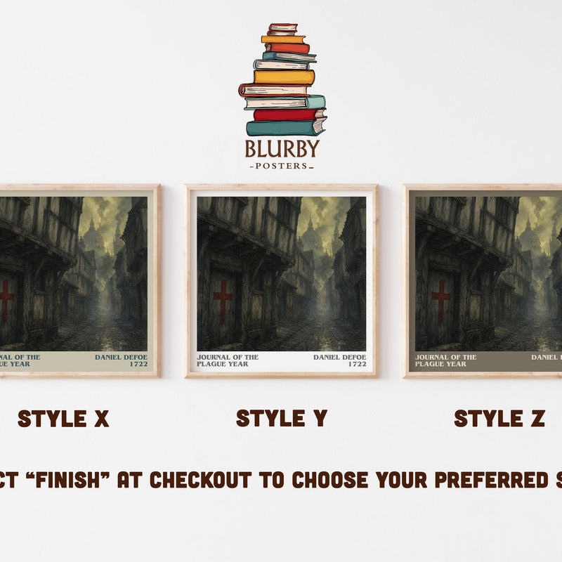 Journal Of The Plague Year literary print in frame leaning in hallway – historical fiction wall art