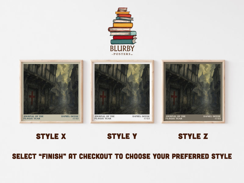 Journal Of The Plague Year literary print in frame leaning in hallway – historical fiction wall art