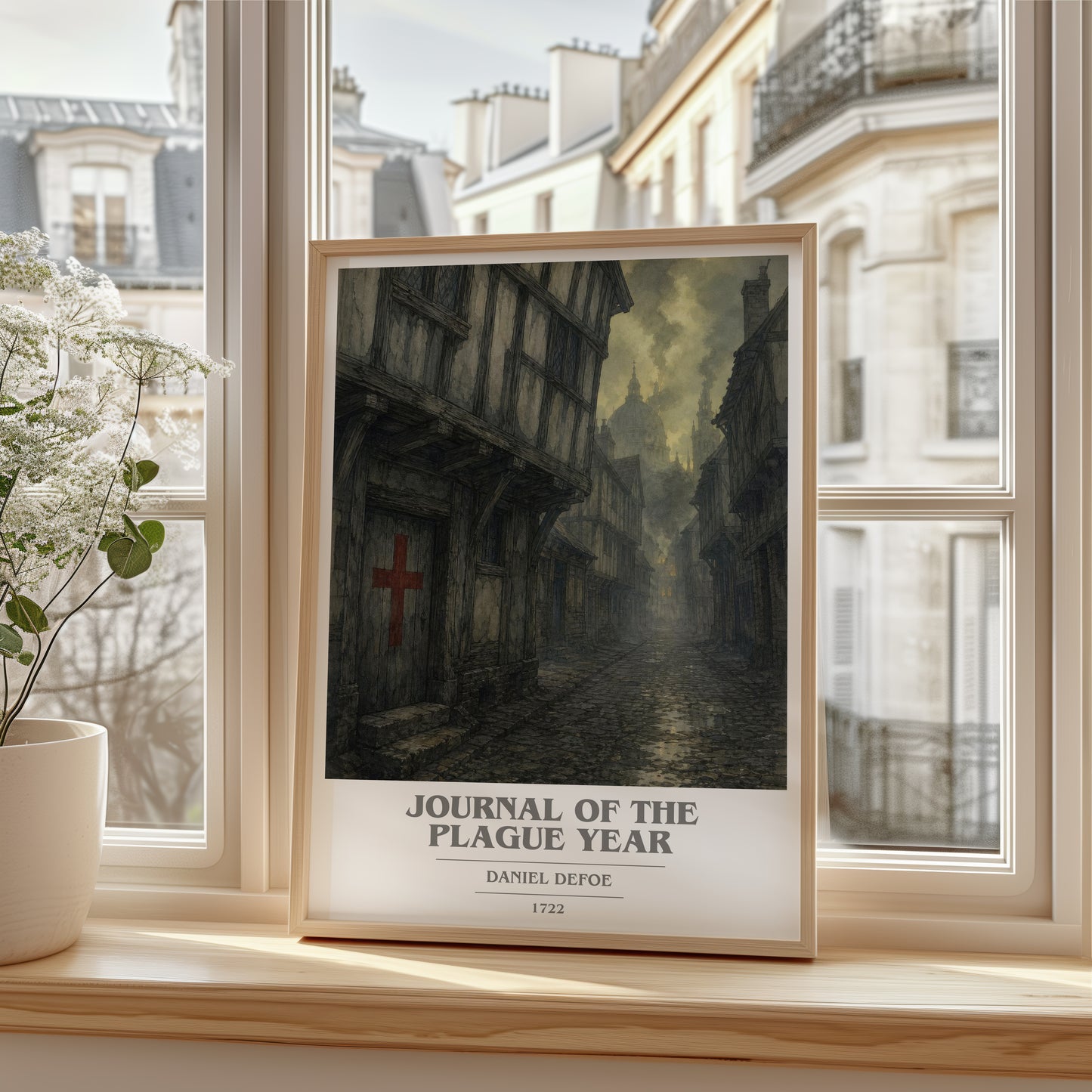 Journal Of The Plague Year book cover poster colour and style options – Daniel Defoe book art