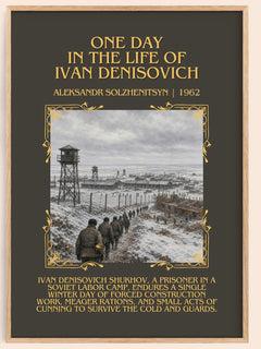 One Day in the Life of Ivan Denisovich Minimalist Book Poster by Aleksandr Solzhenitsyn – book poster