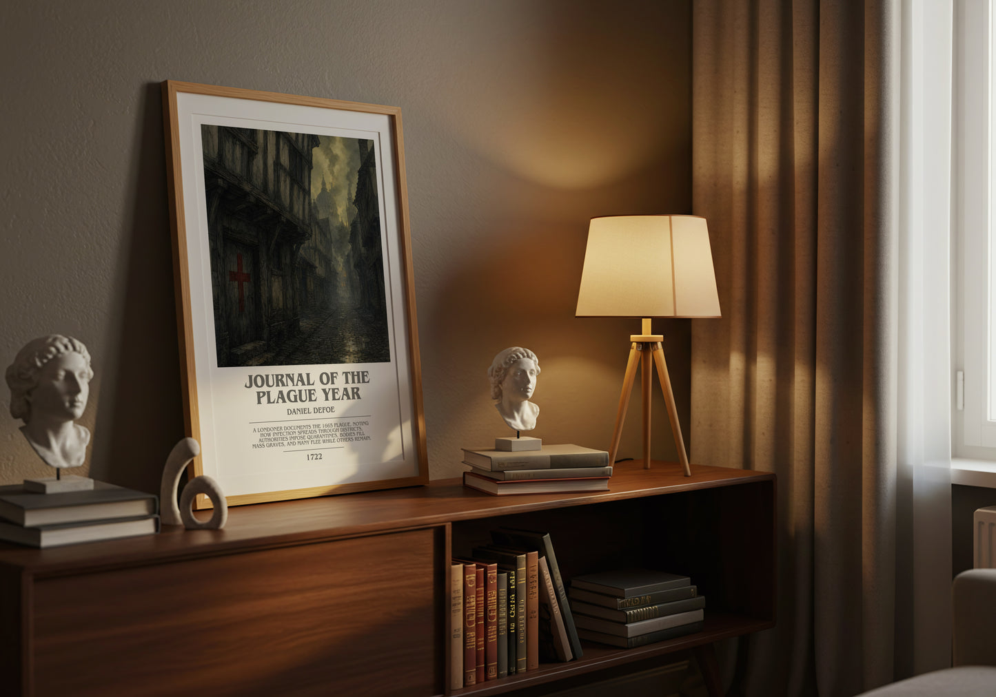 Journal Of The Plague Year bookish book poster framed on wall – historical fiction wall art