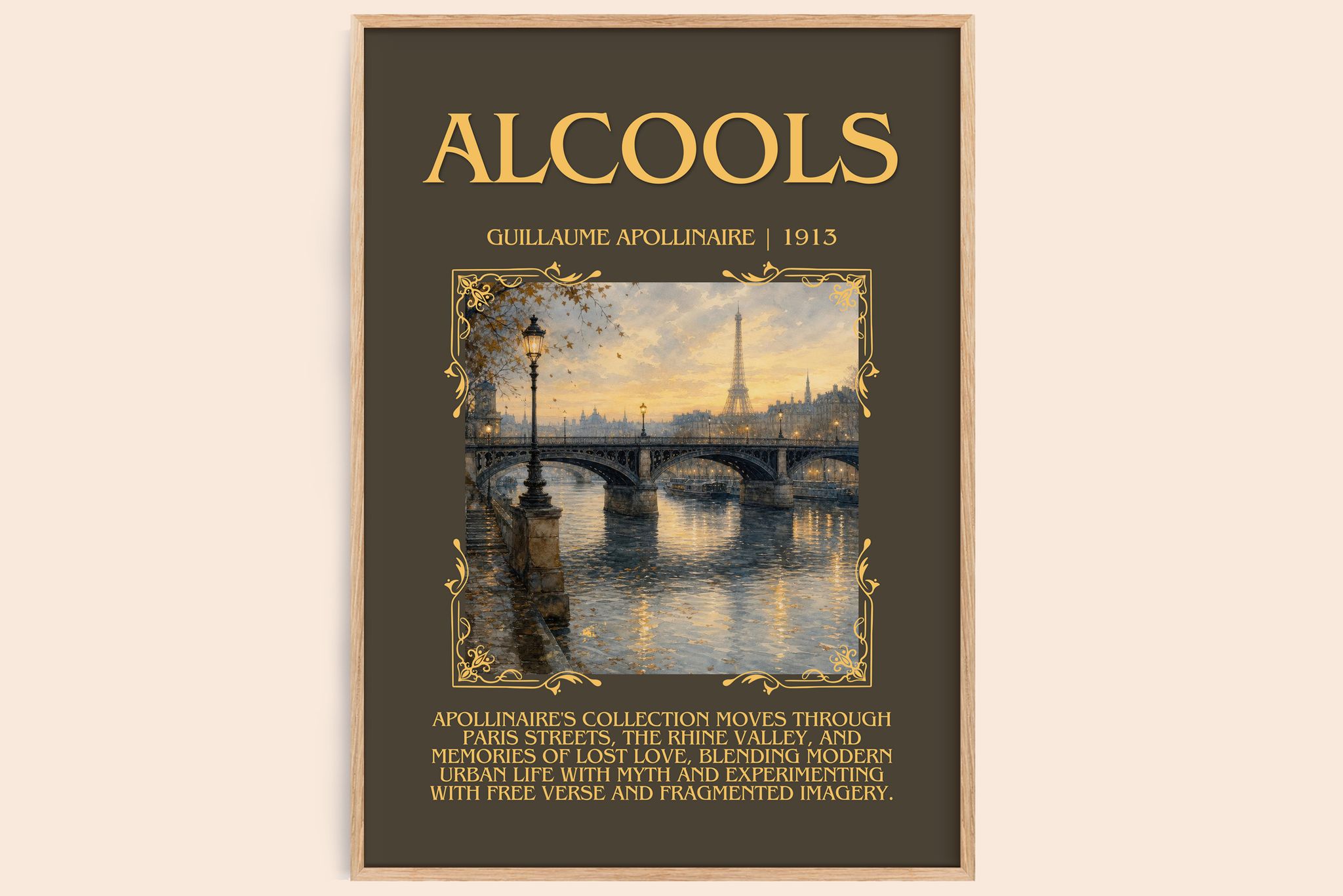Alcools Minimalist Book Poster by Guillaume Apollinaire