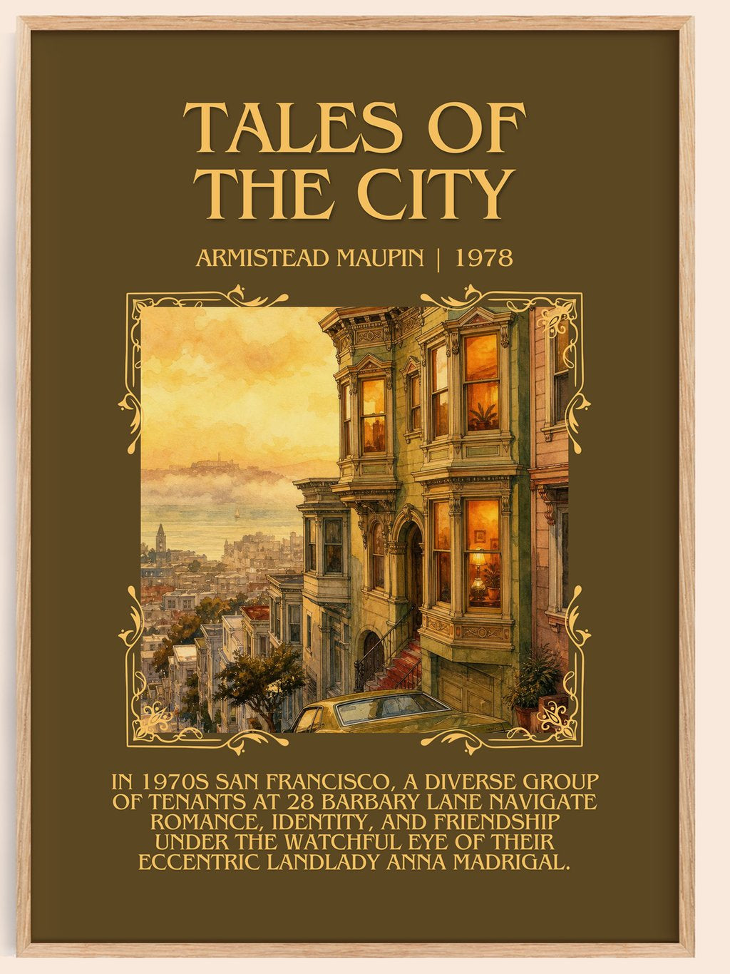 Tales of the City Minimalist Book Poster by Armistead Maupin – book poster