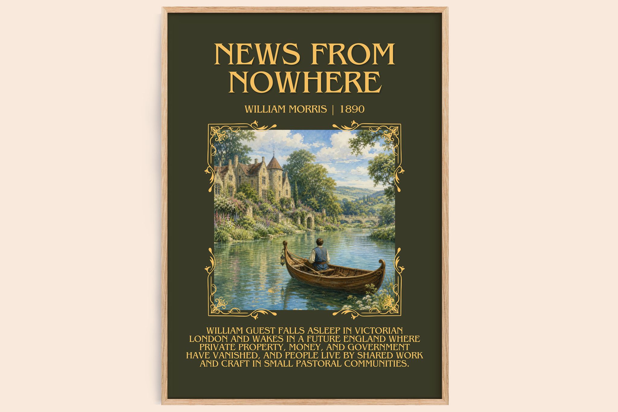 News from Nowhere Minimalist Book Poster by William Morris