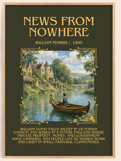 News from Nowhere Minimalist Book Poster by William Morris – book poster