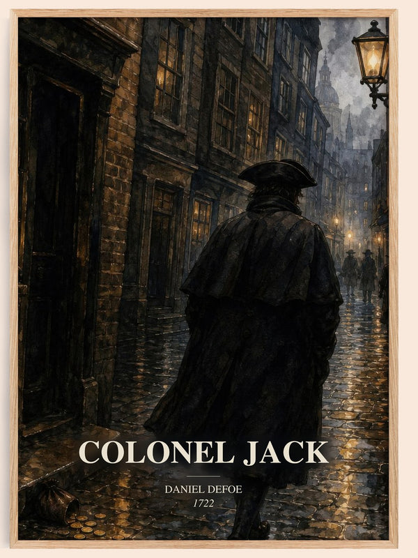 Colonel Jack watercolour book poster by Daniel Defoe – framed literary art print