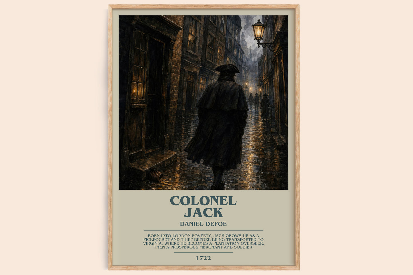Colonel Jack bookish book poster by Daniel Defoe – framed literary art print