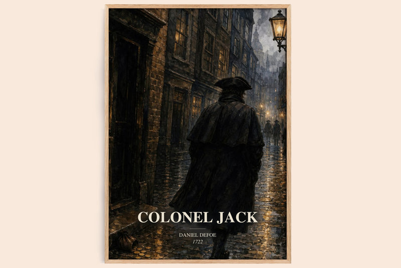 Colonel Jack watercolour book poster by Daniel Defoe – framed literary art print