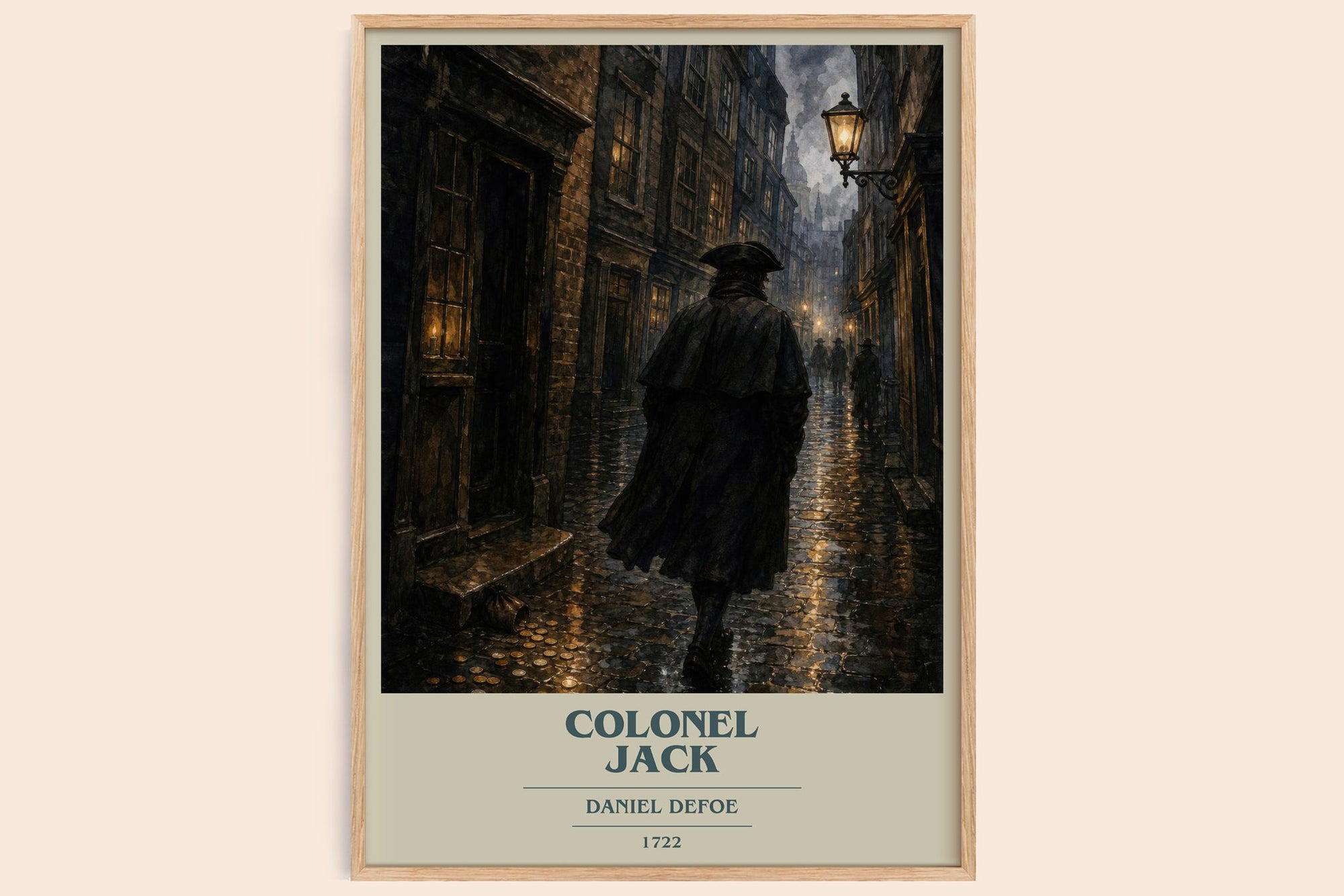 Colonel Jack book cover book poster by Daniel Defoe – framed literary art print