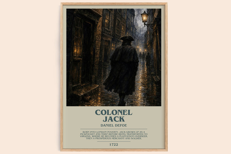 Colonel Jack bookish book poster by Daniel Defoe – framed literary art print