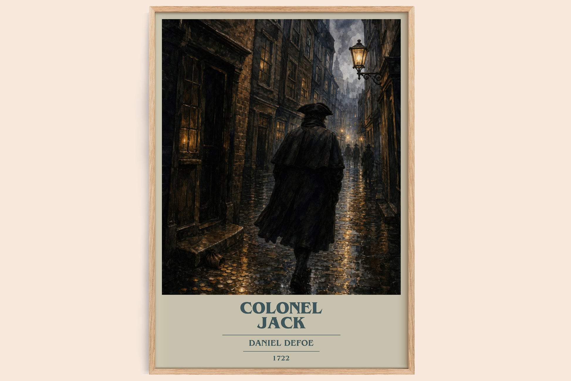 Colonel Jack book cover book poster by Daniel Defoe – framed literary art print
