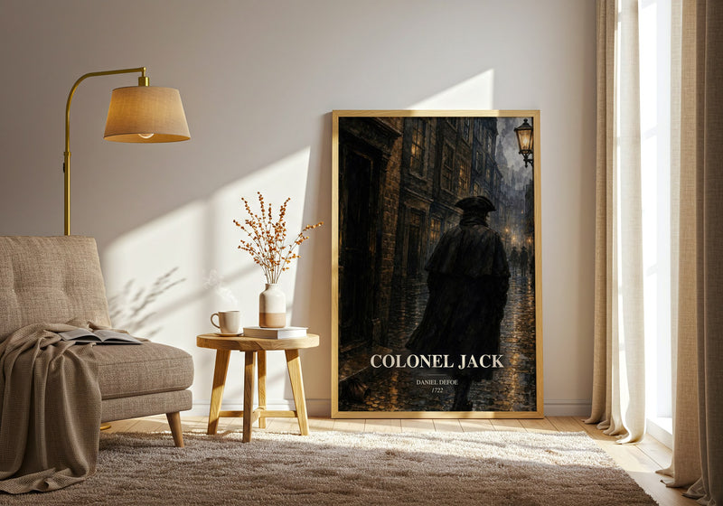 Colonel Jack watercolour print in frame leaning in hallway – adventure wall art