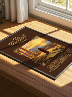 The Histories of Herodotus Minimalist Book Poster by Herodotus – print on a sunlit desk