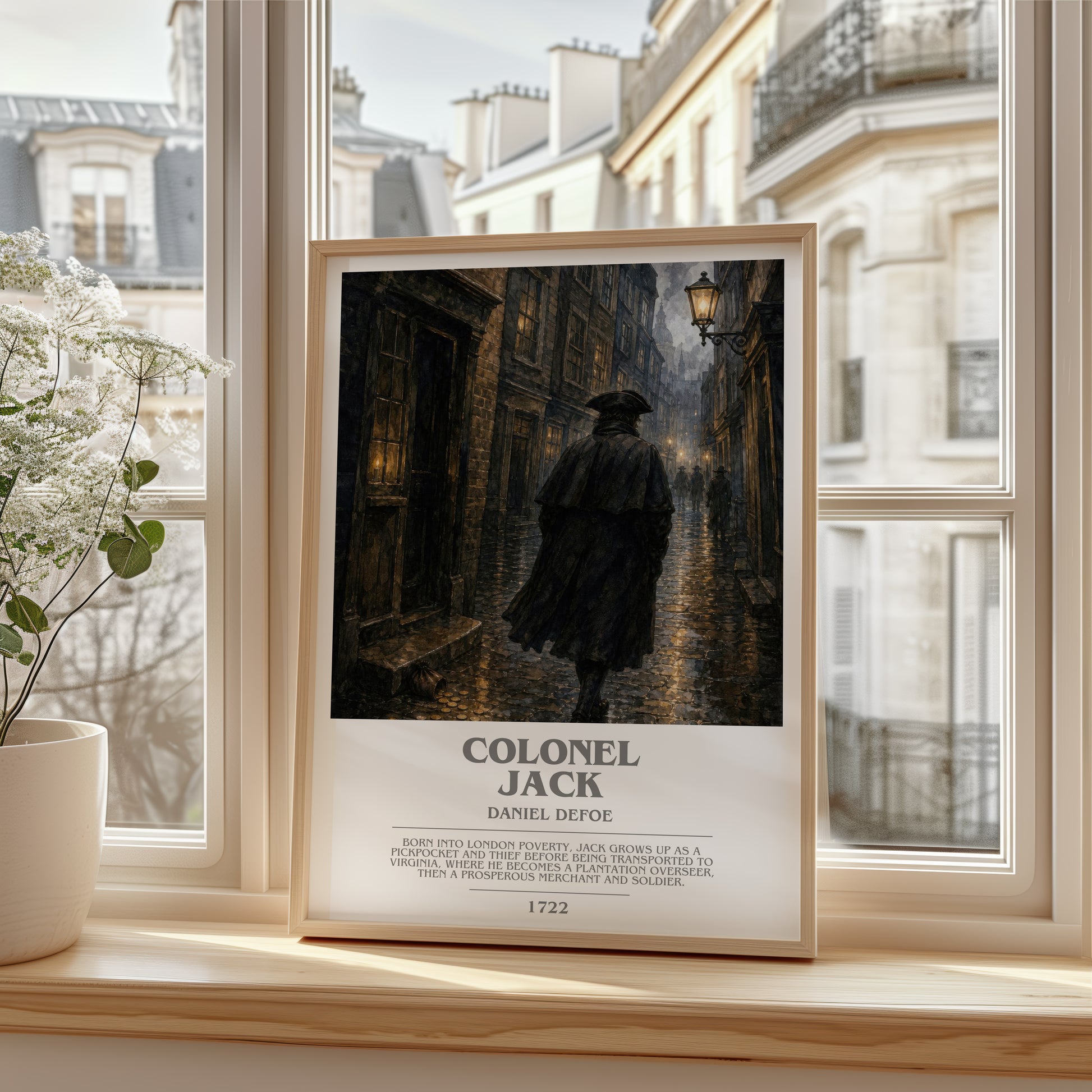 Colonel Jack bookish poster colour and style options – Daniel Defoe book art