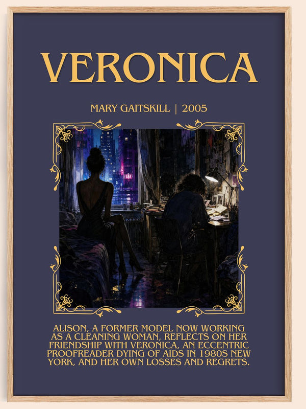 Veronica Minimalist Book Poster by Mary Gaitskill – book poster