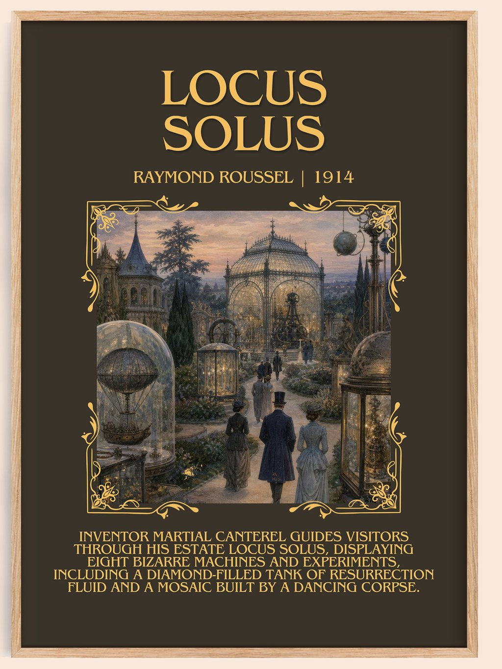 Locus Solus Minimalist Book Poster by Raymond Roussel – book poster