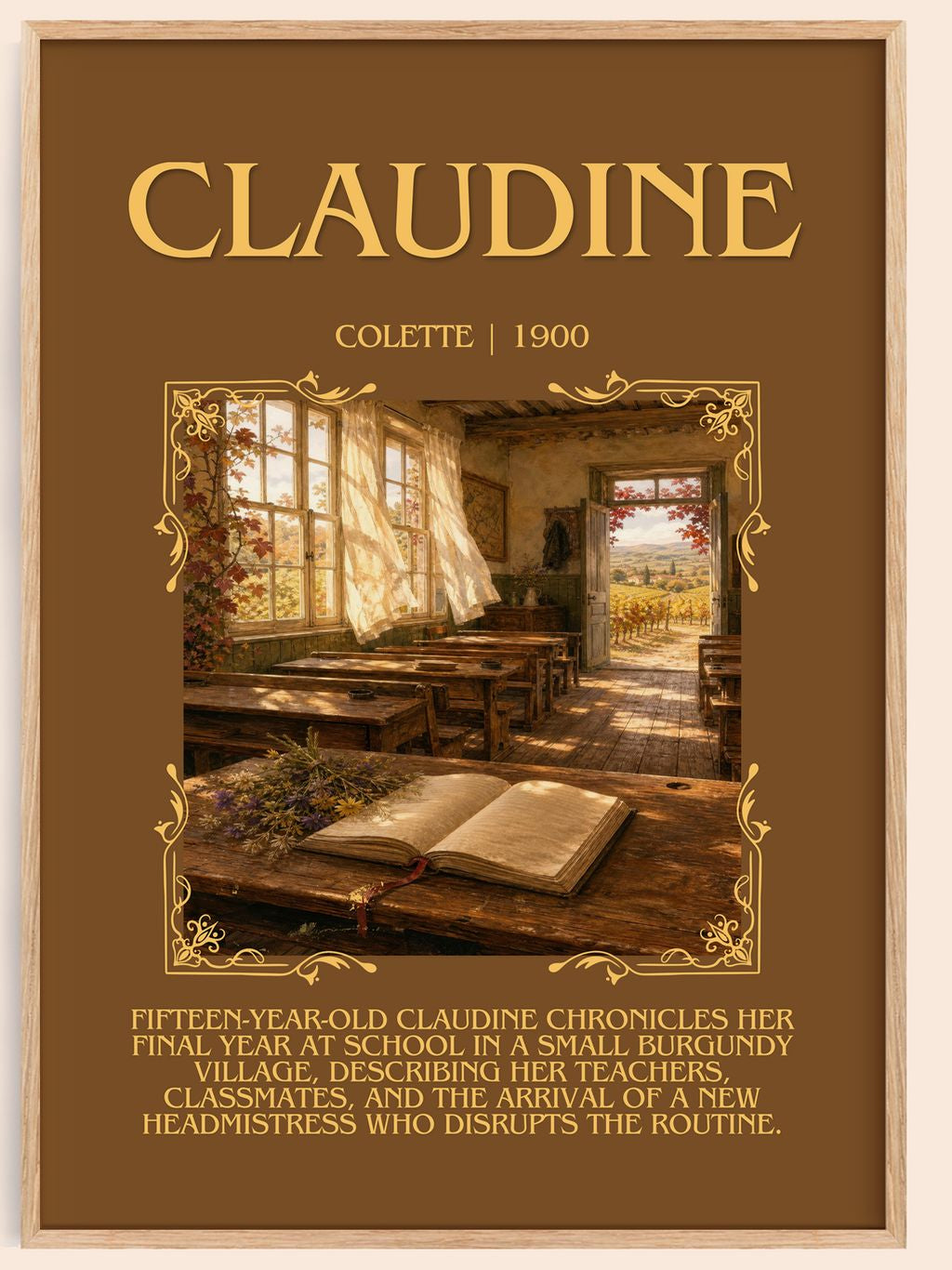 Claudine Minimalist Book Poster by Colette – book poster