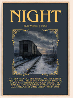 Night Minimalist Book Poster by Elie Wiesel – book poster