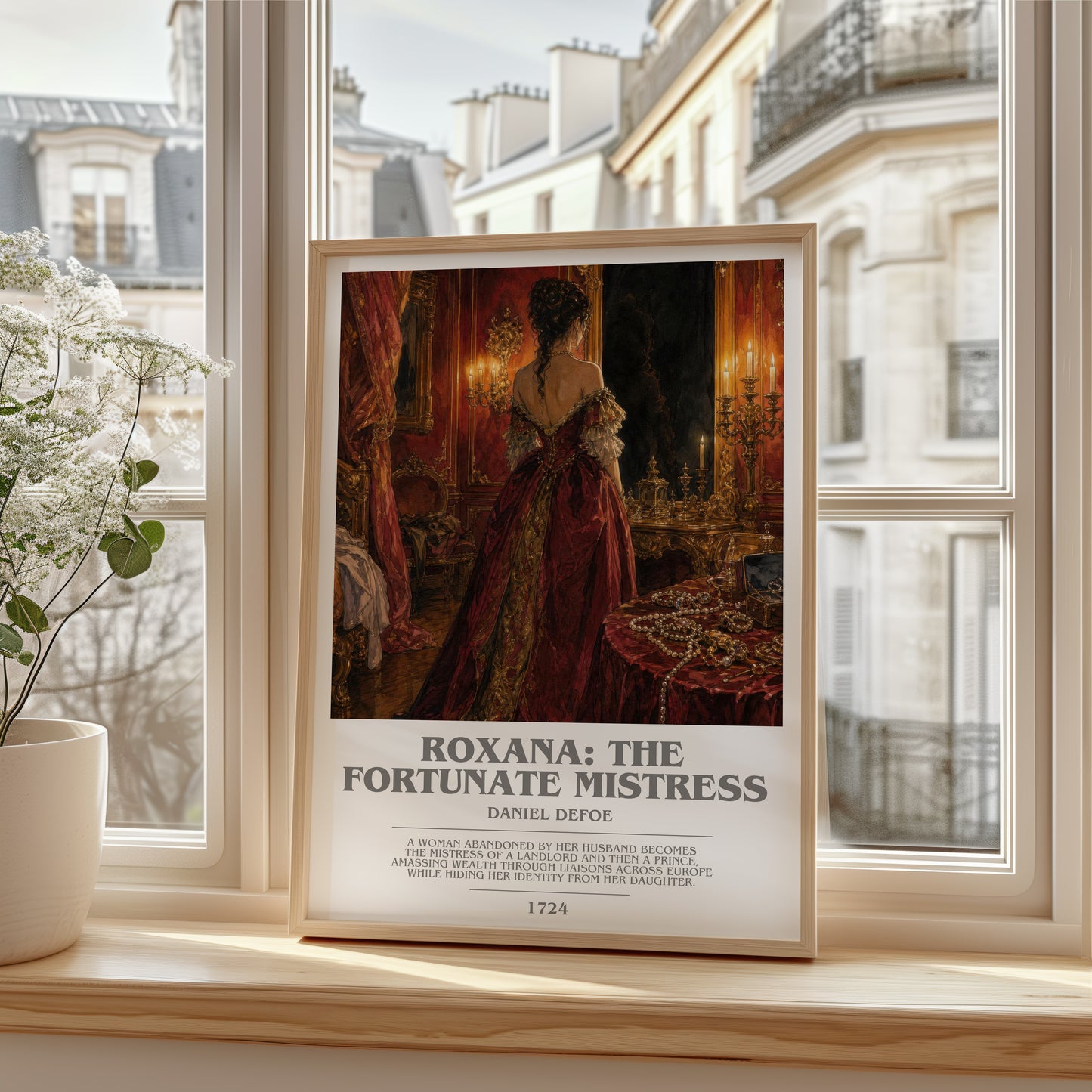 Roxana: The Fortunate Mistress bookish poster colour and style options – Daniel Defoe book art