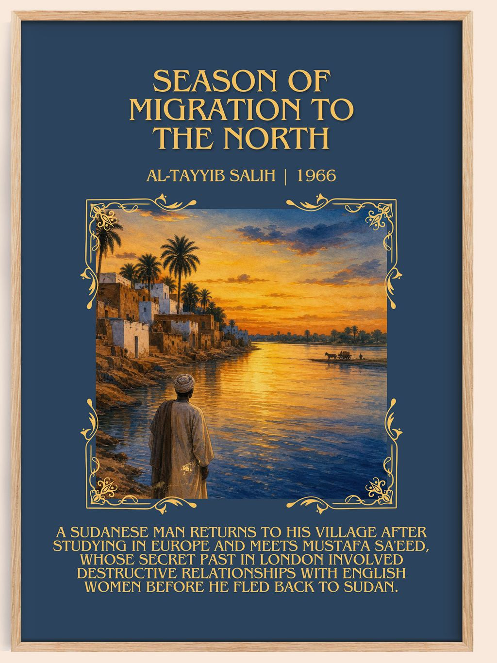 Season of Migration to the North Minimalist Book Poster by A. Salih – book poster