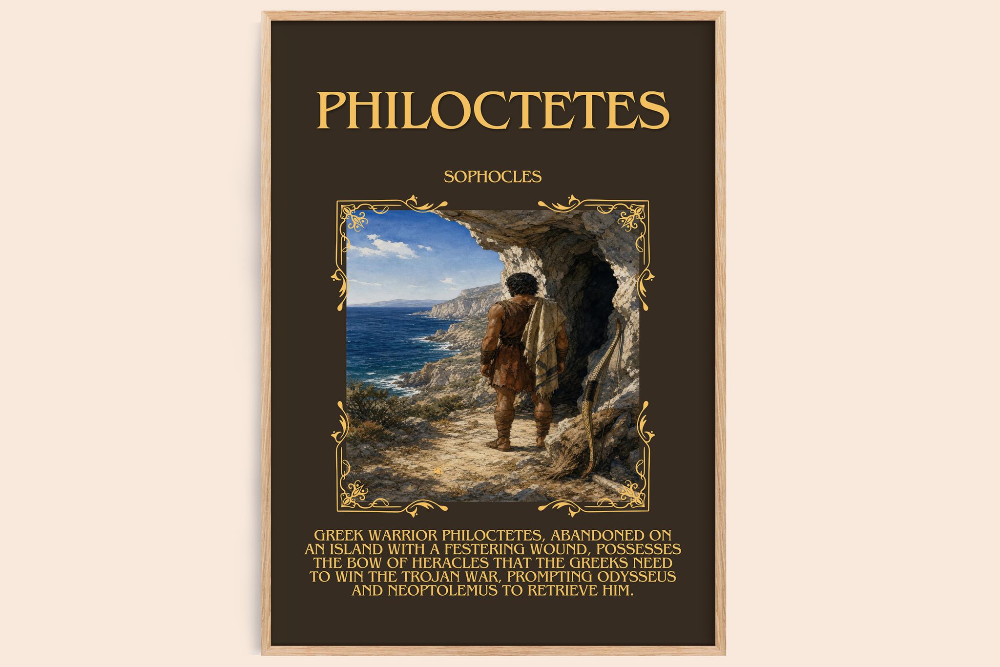 Philoctetes Minimalist Book Poster by Sophocles