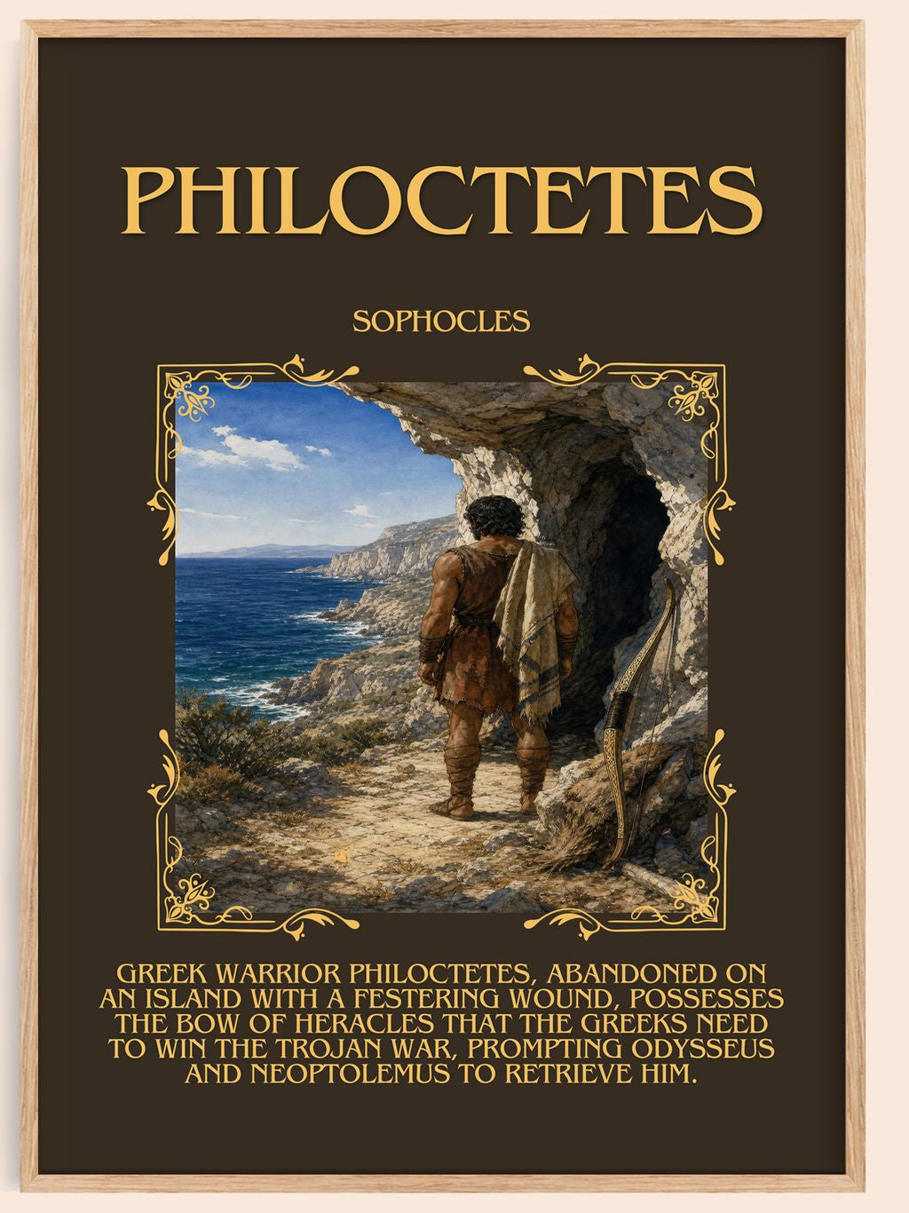 Philoctetes Minimalist Book Poster by Sophocles – book poster