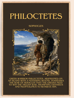 Philoctetes Minimalist Book Poster by Sophocles – book poster