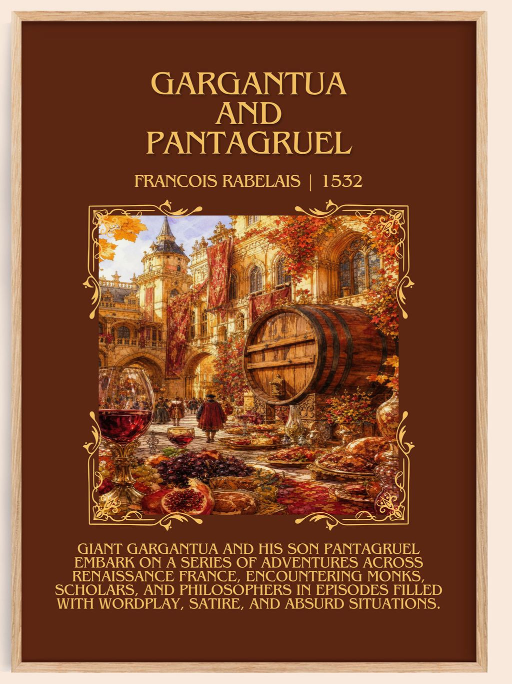 Gargantua and Pantagruel Minimalist Book Poster by Francois Rabelais – book poster