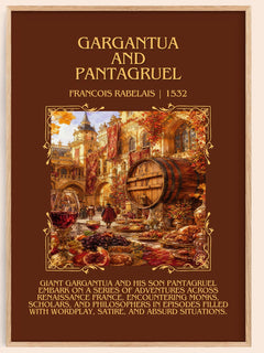 Gargantua and Pantagruel Minimalist Book Poster by Francois Rabelais – book poster