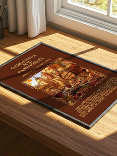Gargantua and Pantagruel Minimalist Book Poster by Francois Rabelais – print on a sunlit desk