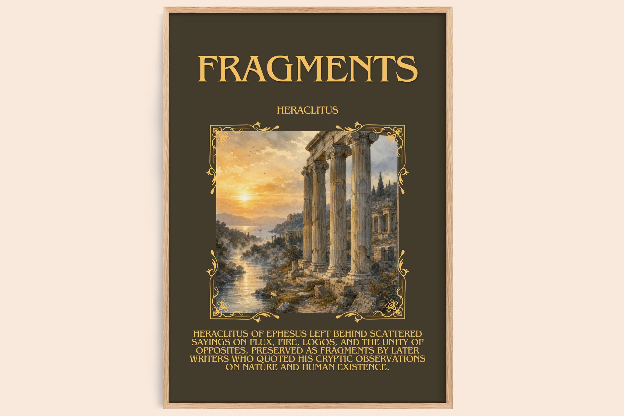 Fragments Minimalist Book Poster by Heraclitus