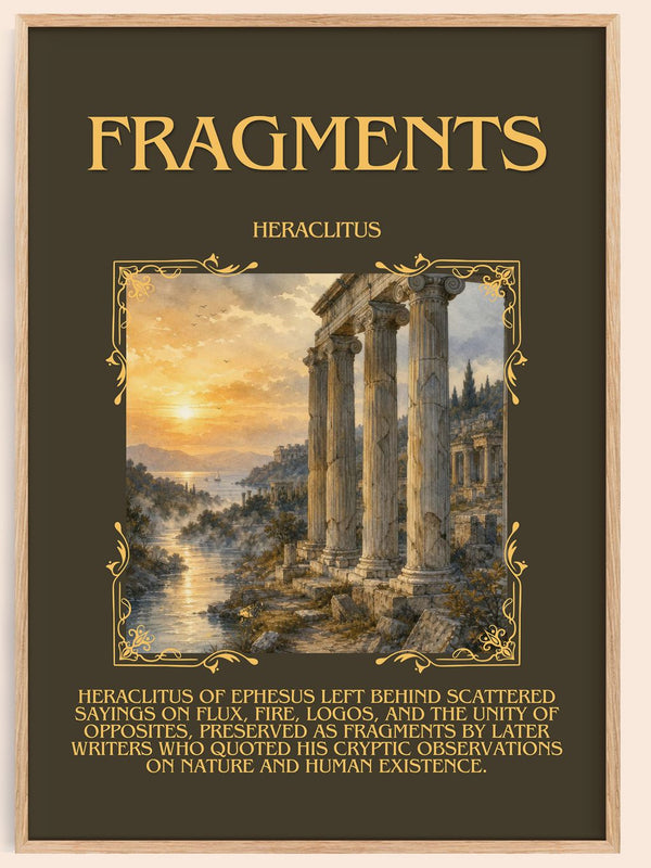 Fragments Minimalist Book Poster by Heraclitus – book poster