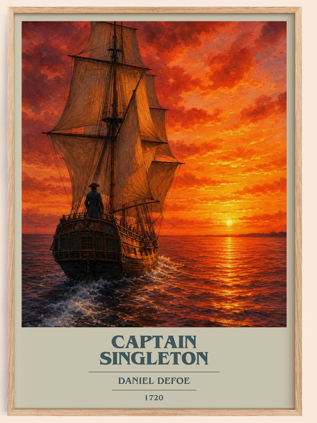 Captain Singleton Book Cover Poster by Daniel Defoe