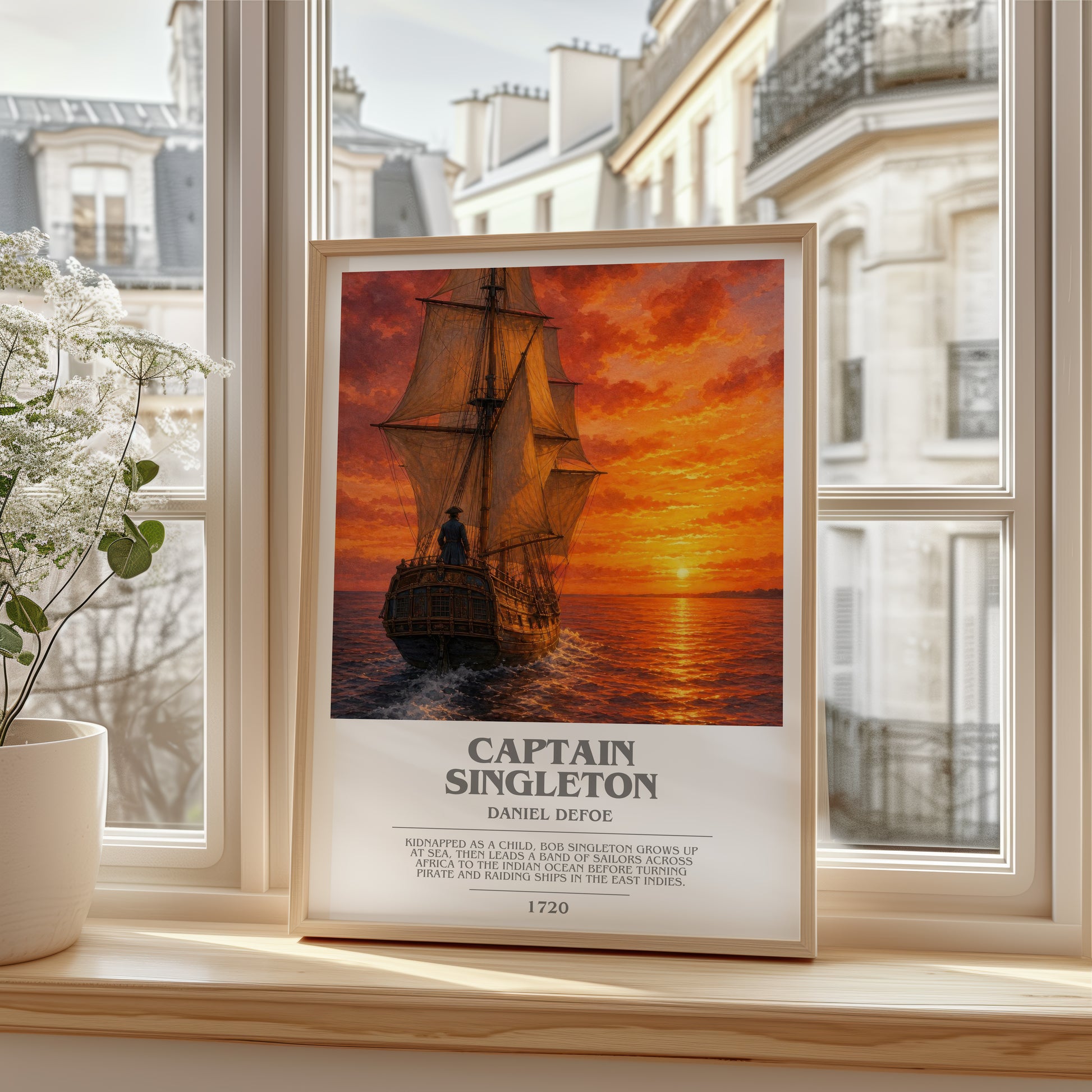 Captain Singleton bookish poster colour and style options – Daniel Defoe book art