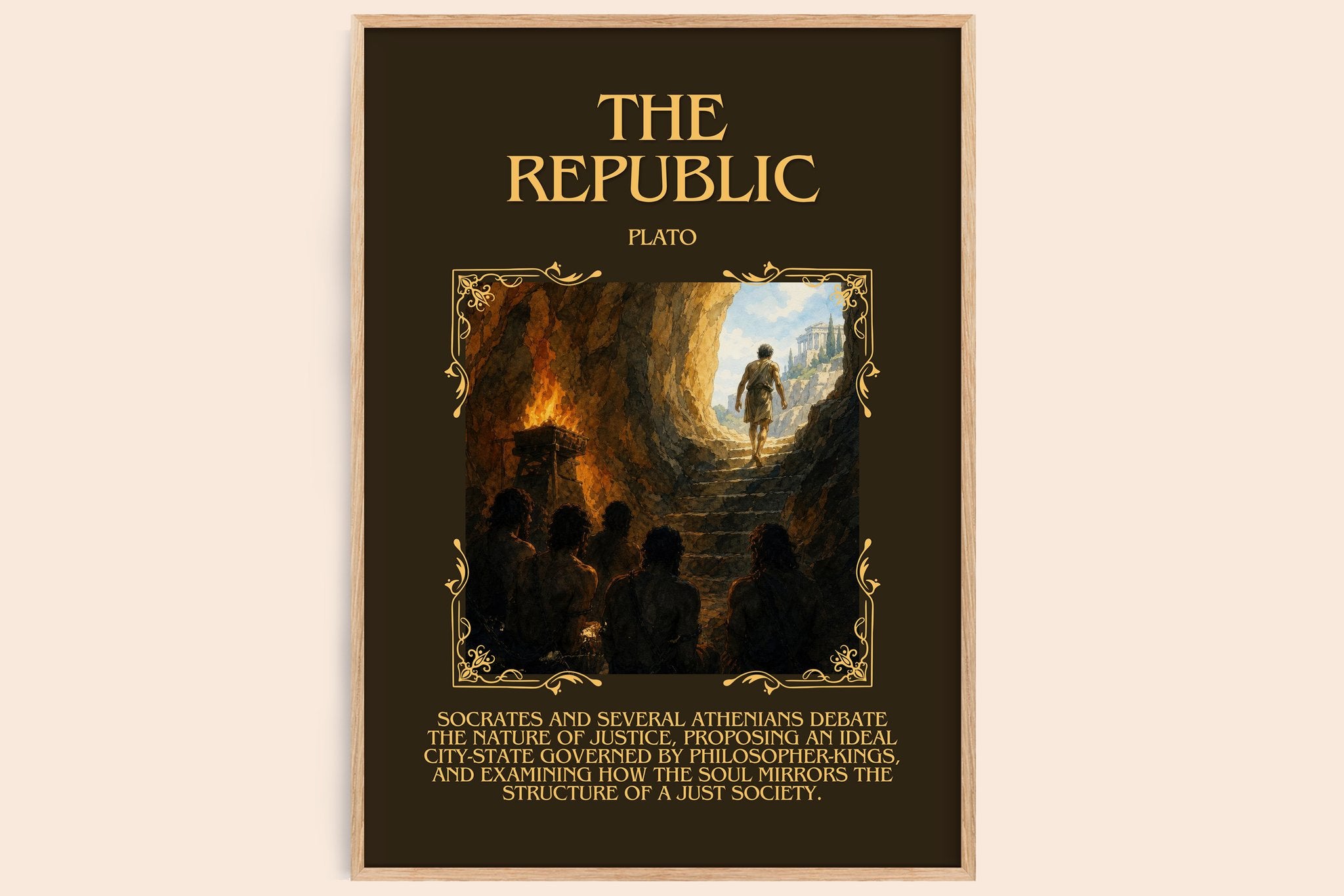 The Republic Minimalist Book Poster by Plato