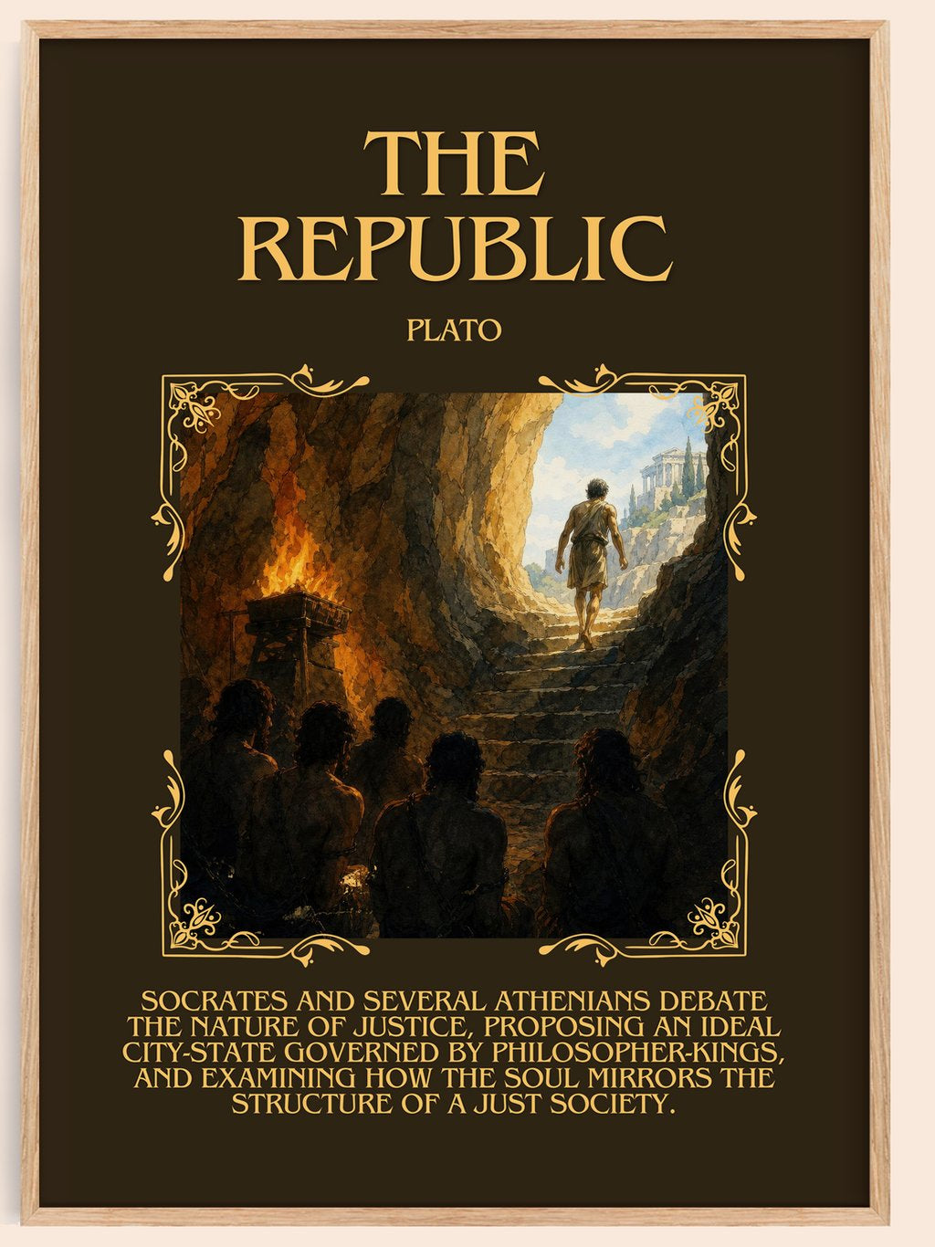 The Republic Minimalist Book Poster by Plato – book poster