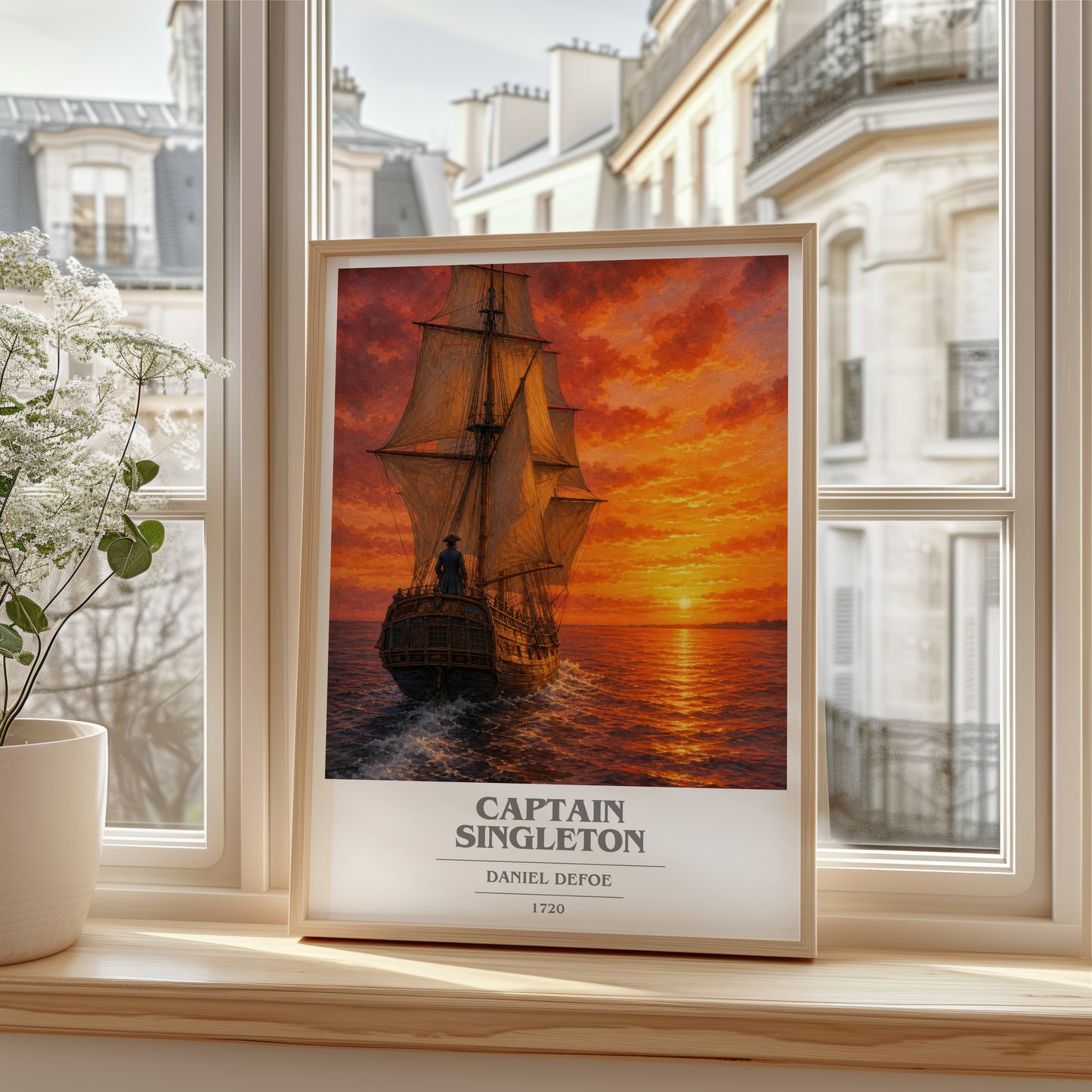 Captain Singleton book cover poster colour and style options – Daniel Defoe book art