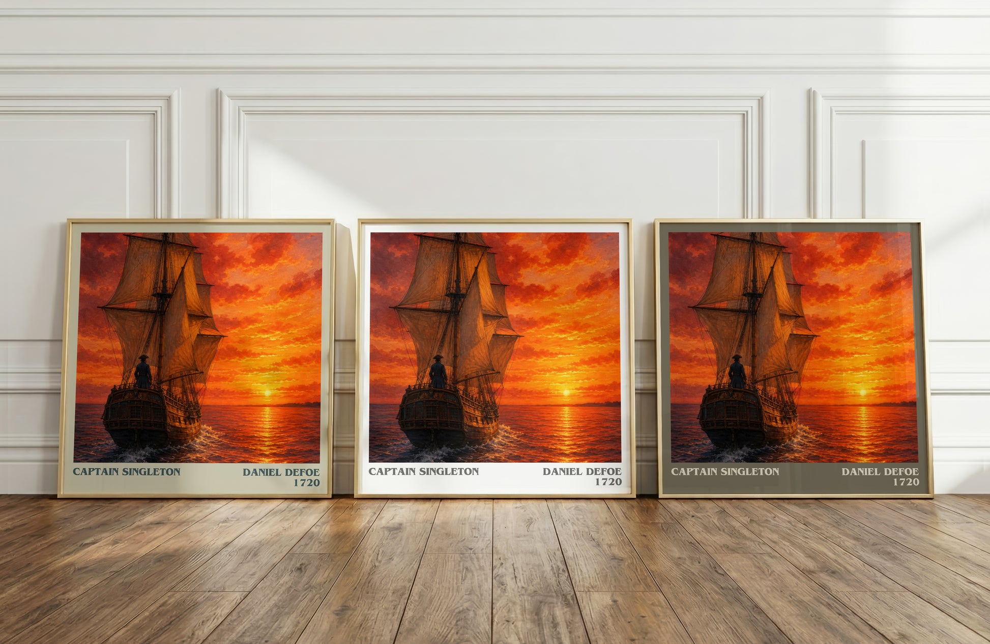 Captain Singleton literary art print colour and style options – Daniel Defoe book art