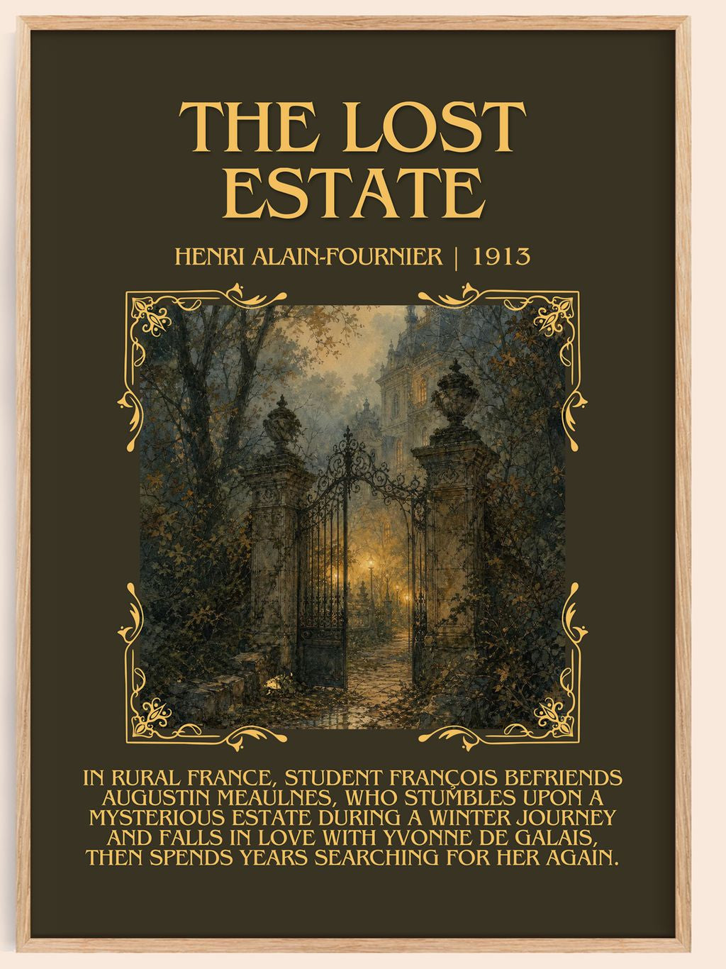The Lost Estate Minimalist Book Poster by Henri Alain-Fournier – book poster