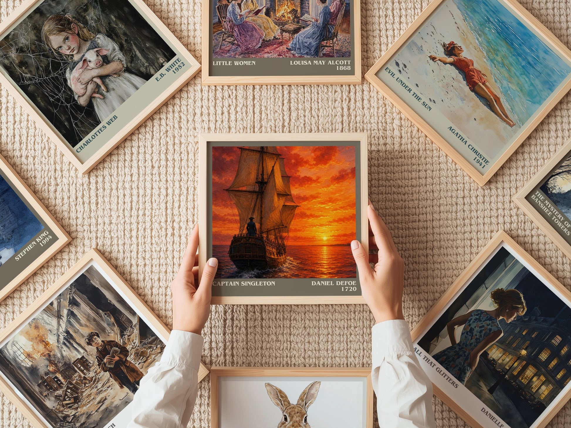 Captain Singleton literary book poster framed on wall – adventure wall art
