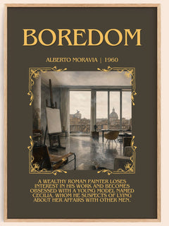 Boredom Minimalist Book Poster by Alberto Moravia – book poster