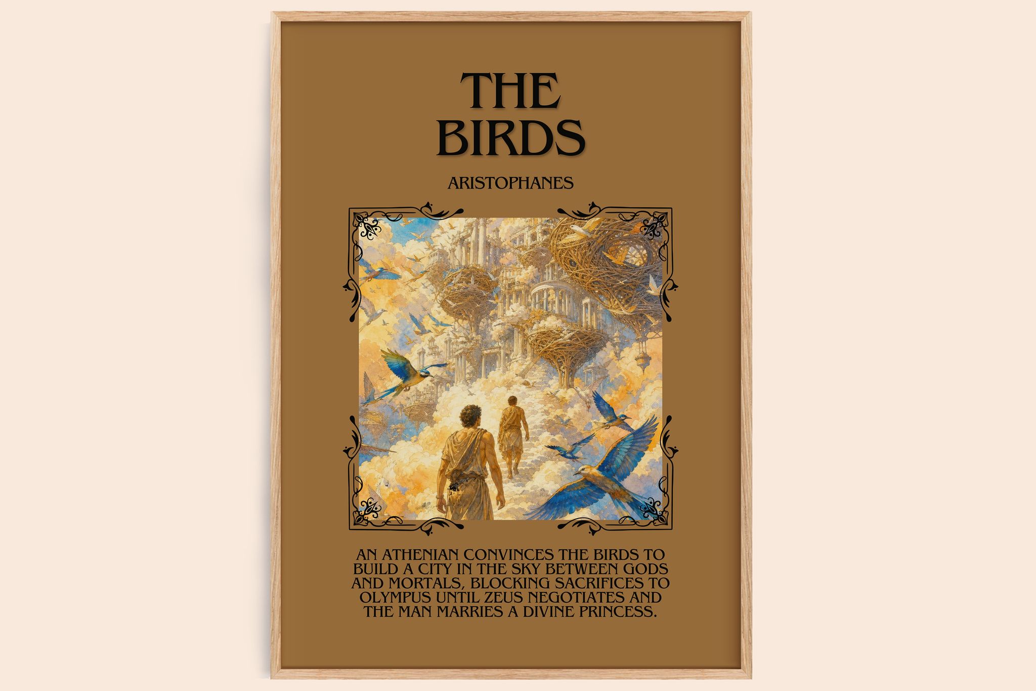 The Birds Minimalist Book Poster by Aristophanes