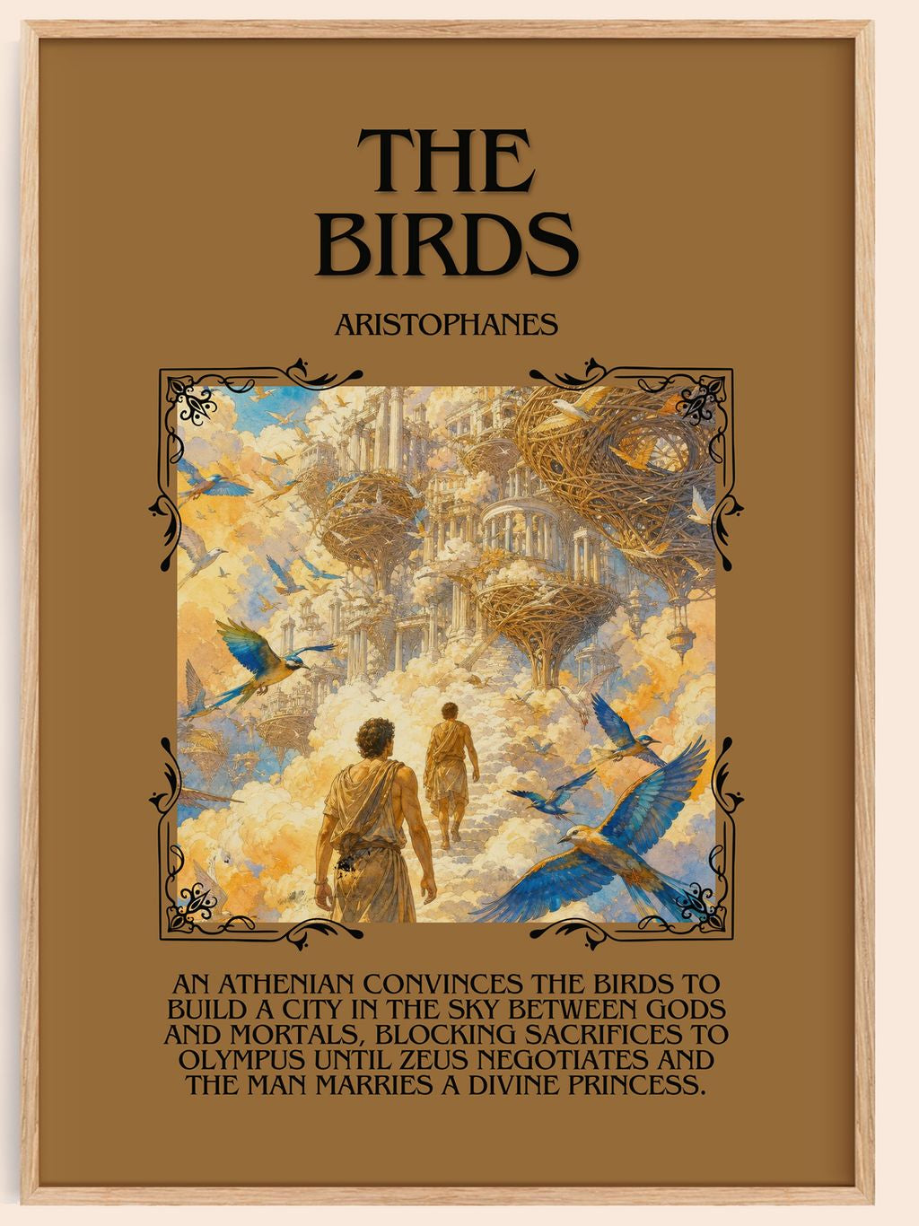 The Birds Minimalist Book Poster by Aristophanes – book poster