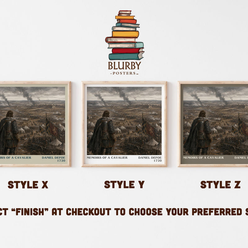 Memoirs Of A Cavalier literary print in frame leaning in hallway – historical fiction wall art