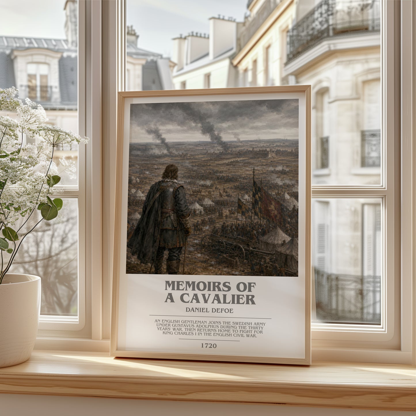 Memoirs Of A Cavalier bookish poster colour and style options – Daniel Defoe book art