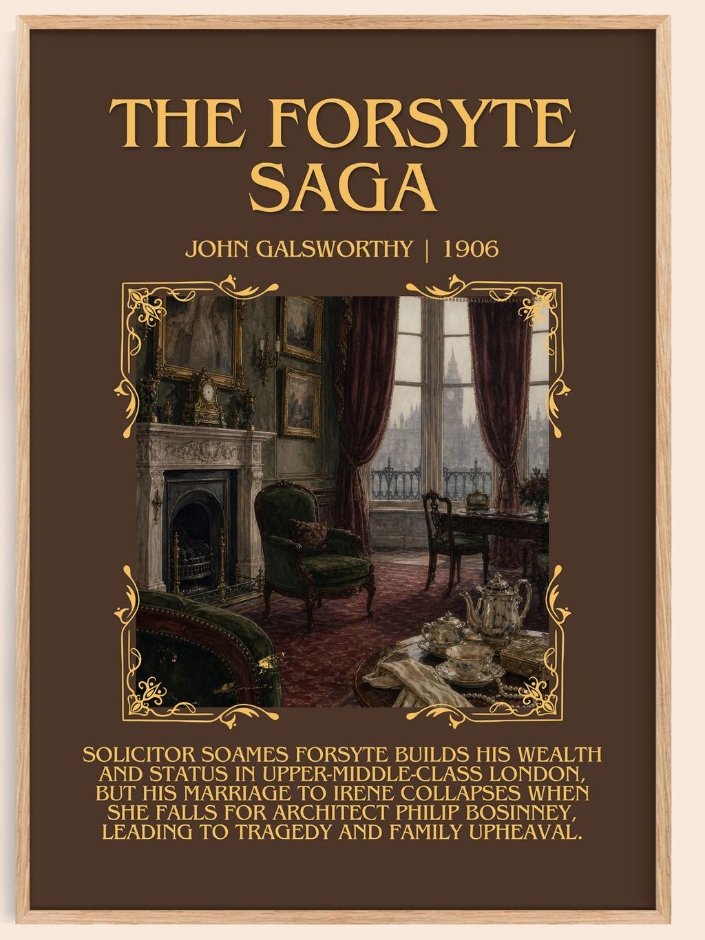 The Forsyte Saga Minimalist Book Poster by John Galsworthy – book poster
