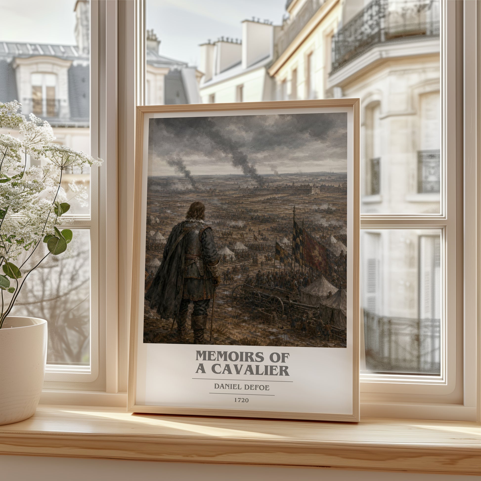 Memoirs Of A Cavalier book cover poster colour and style options – Daniel Defoe book art