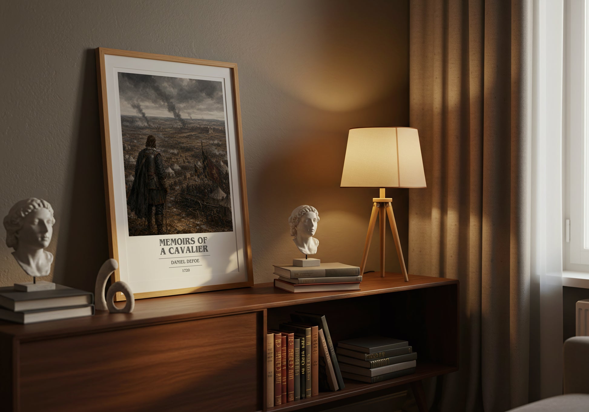 Memoirs Of A Cavalier book cover book poster framed on wall – historical fiction wall art
