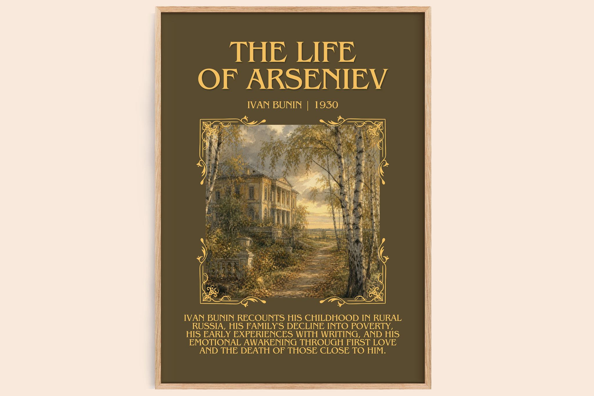 The Life Of Arseniev Minimalist Book Poster by Ivan Bunin