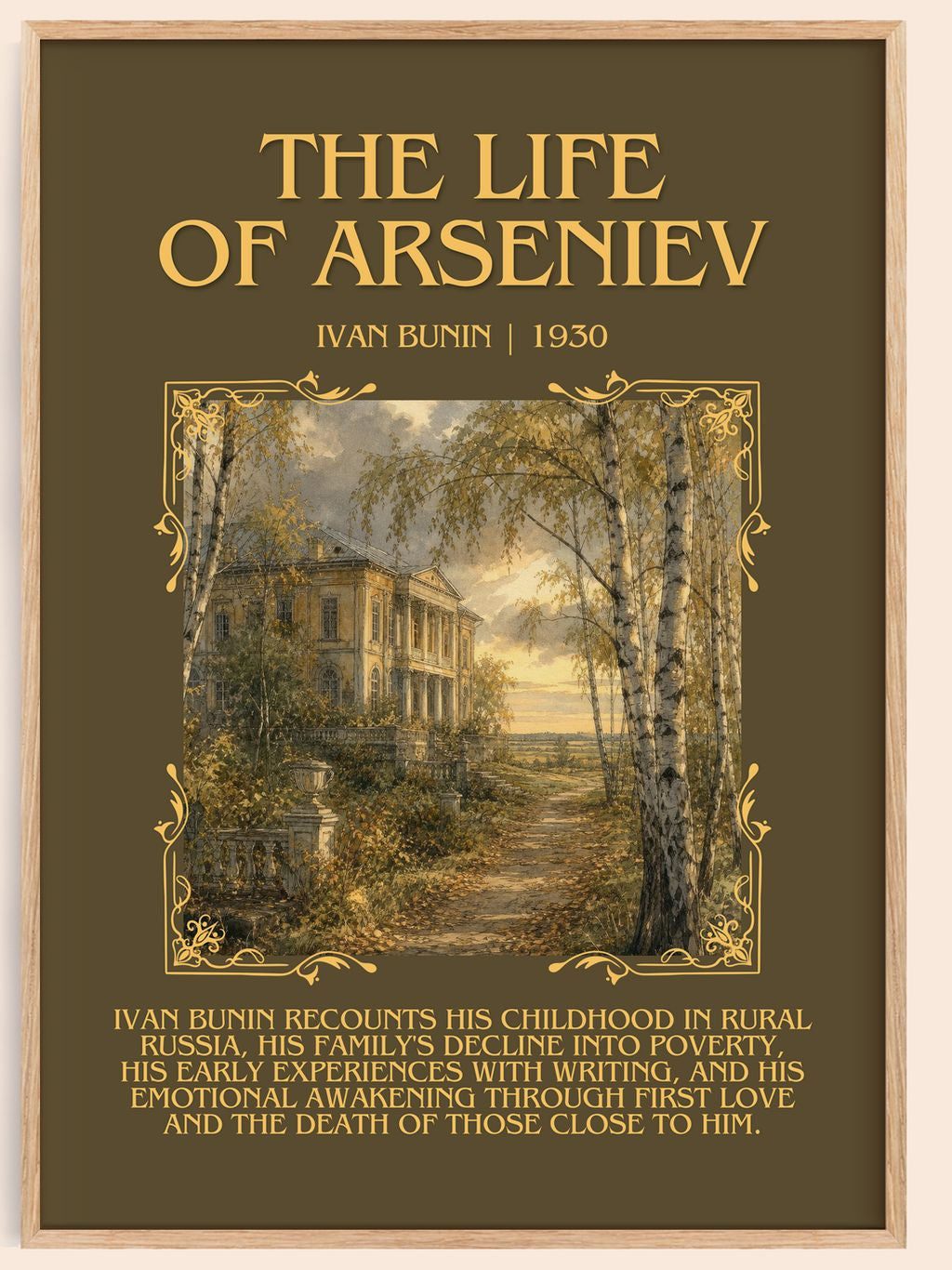 The Life Of Arseniev Minimalist Book Poster by Ivan Bunin – book poster